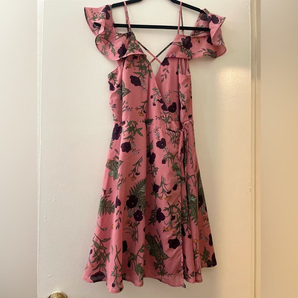 Miami Pink Floral Dress, Medium